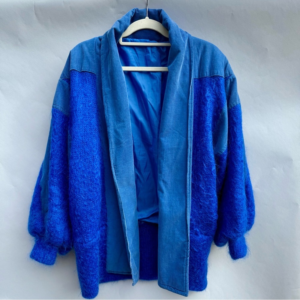 80’s/90’s RARE Vintage Mohair and Corduroy Jacket with puff sleeves.